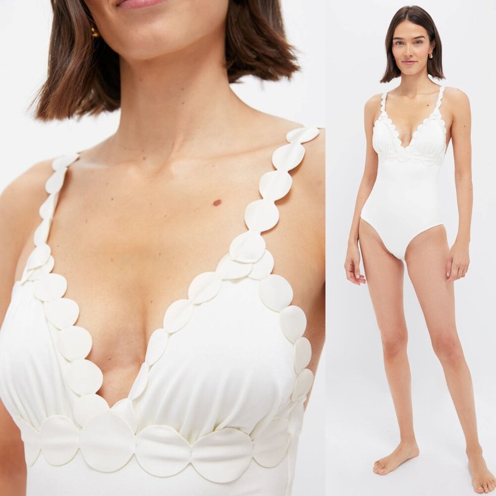 Tuckernuck White Scalloped One-Piece Swimsuit